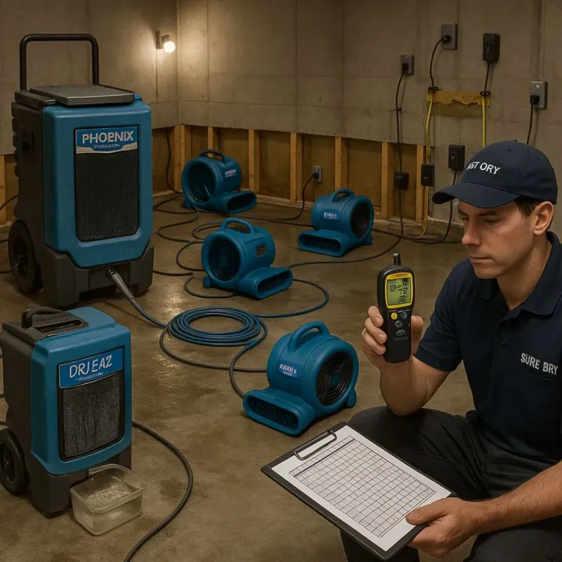Structural Drying and Dehumidification process in New Cumberland, WV